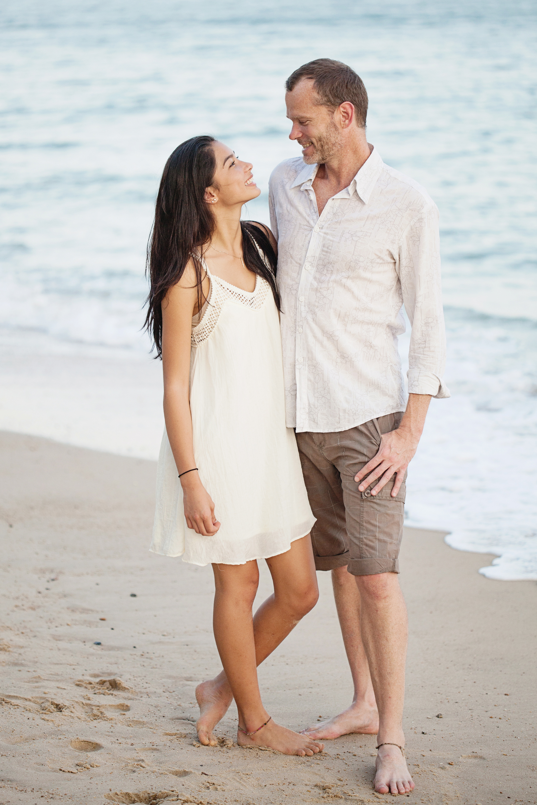 Father and daughter beach portrait